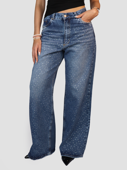 Baggy Wide Jeans Brillos | Mujer