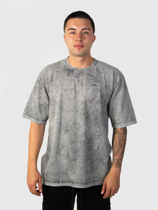Camiseta Básica Acid Wash Grey Light - Oversized