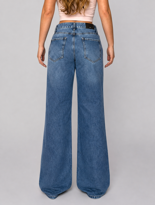 Wide Leg Tiro Bajo Mujer