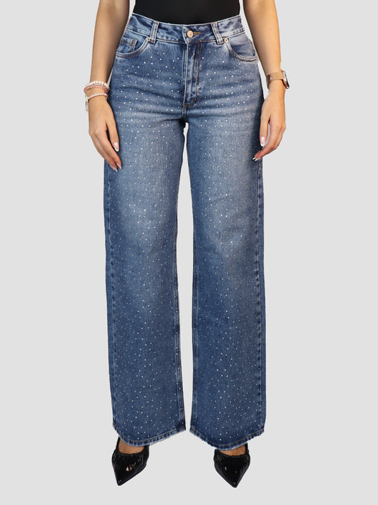 Wide Leg Jeans Brillos | Mujer
