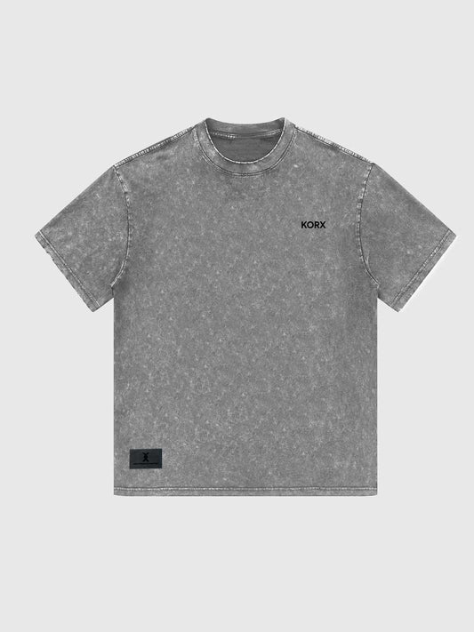 Camiseta Básica Acid Wash Grey Light - Oversized
