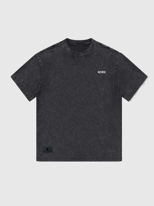 Camiseta Básica Acid Wash Grey Dark - Oversized