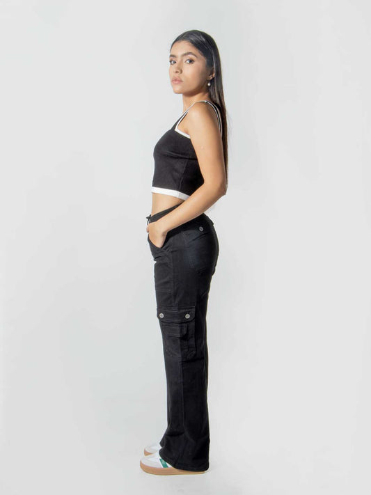 Pantalón Cargo Street Mujer - Negro