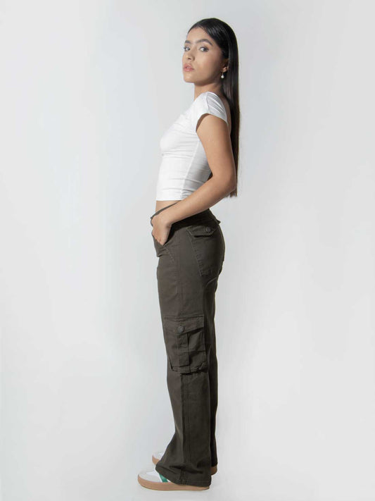 Pantalón Cargo Urban Mujer - Verde Militar