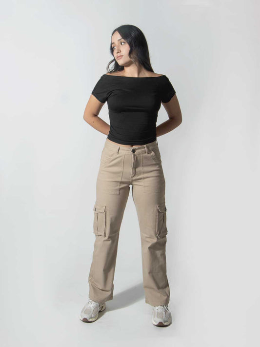 Pantalón Cargo Urban Mujer - Beige