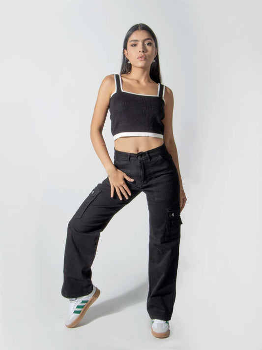 Pantalón Cargo Street Mujer - Negro