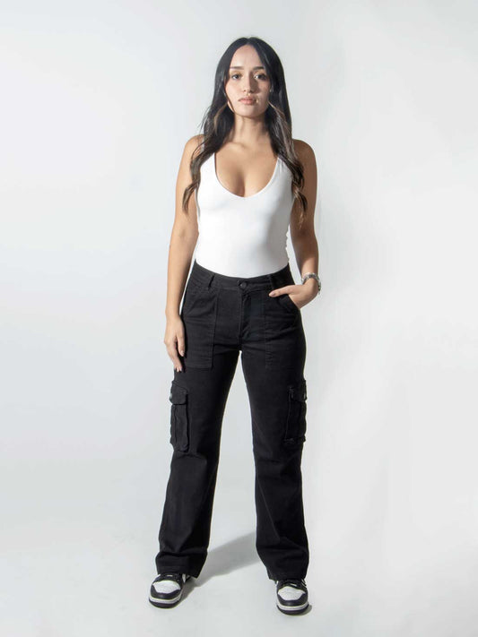 Pantalón Cargo Urban Mujer - Negro