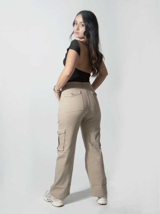 Pantalón Cargo Urban Mujer - Beige