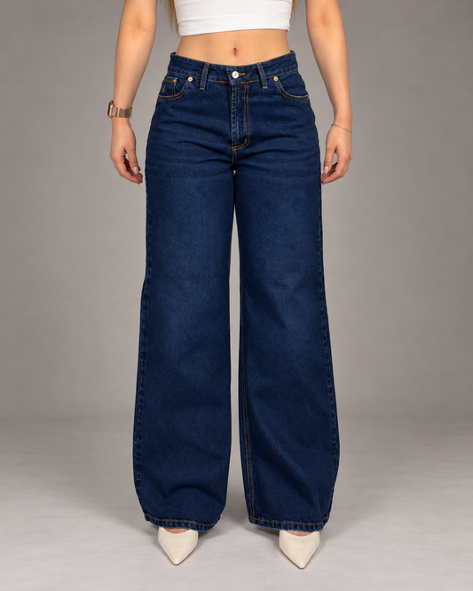 Wide Leg Jeans (Tiro Medio) de Mujer