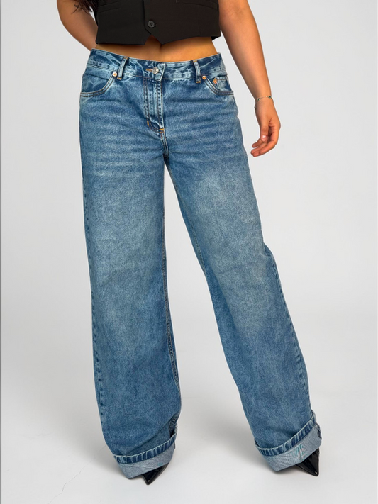 Wide Leg Tiro Bajo Mujer