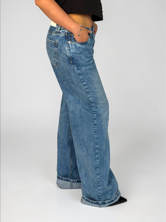 Wide Leg Tiro Bajo Mujer