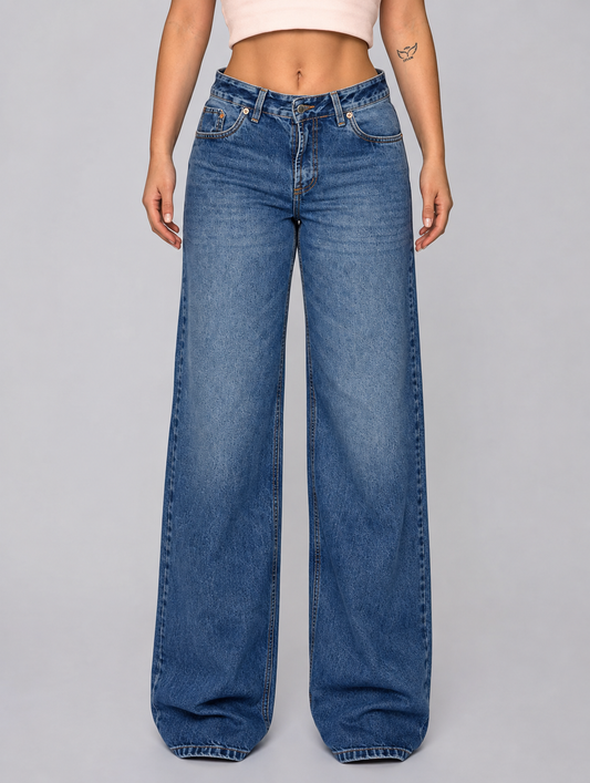 Wide Leg Tiro Bajo Mujer