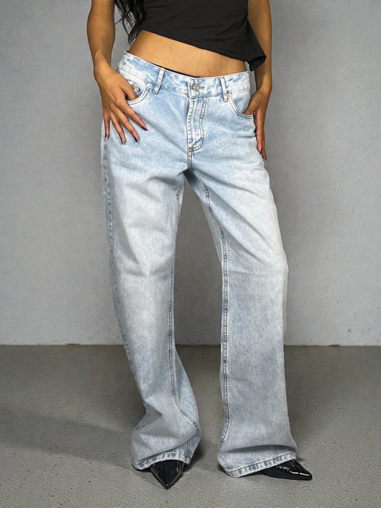 Wide Leg Tiro Bajo Mujer